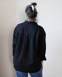 CP Shades Joss 1Pkt Button Down - Hemp Blend in Black