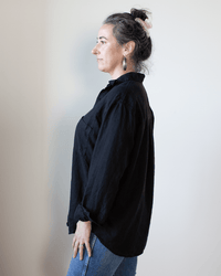 CP Shades Joss 1Pkt Button Down - Hemp Blend in Black