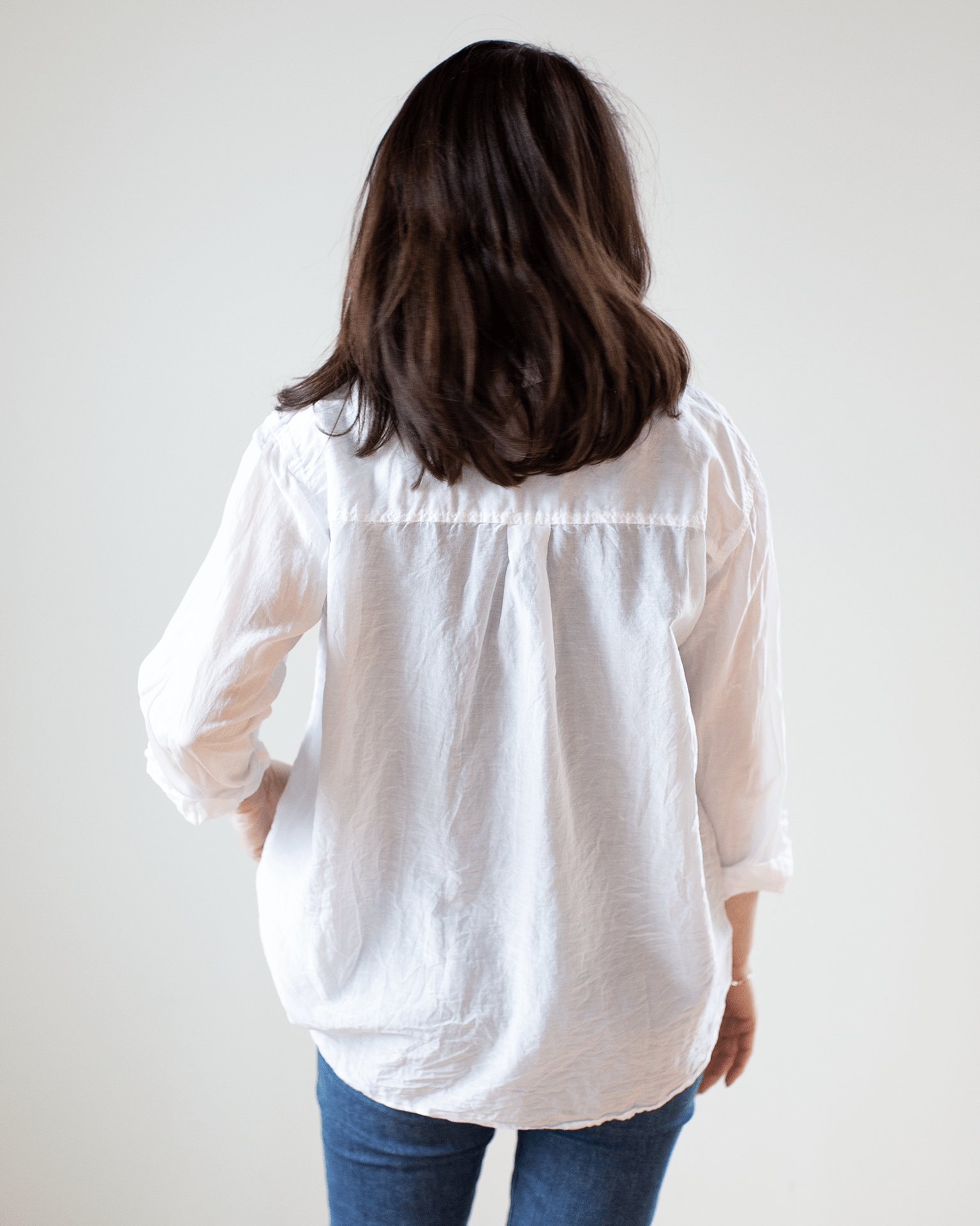 CP Shades Joss 1Pkt Button Down in White Cotton Silk