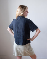 CP Shades Nic Camp Shirt in Ink Linen