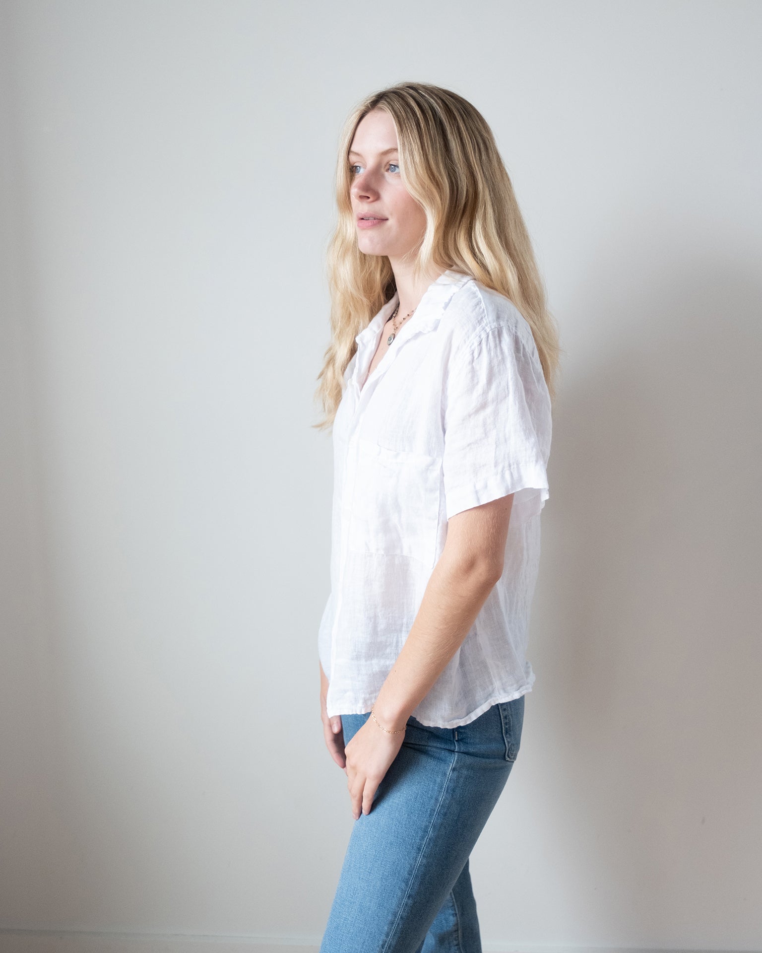 CP Shades Clothing Nic Camp Shirt in White Linen