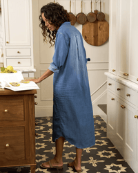 Frank & Eileen Clothing Rory Woven Long Dress in Distressed Vintage Wash
