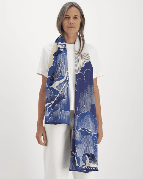 Inoui Editions Scarf 100 Yoga in Blue - Bliss Boutiques
