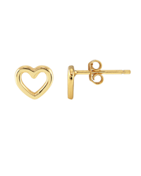 Kris Nations Heart Outline Stud Earrings in Gold