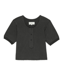 the Great The Scoop Henley in Washed Black