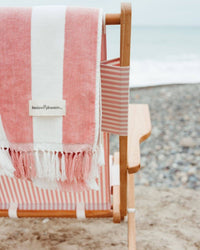 Business & Pleasure Co Home Holiday Beach Towel - Capri Pink Stripe