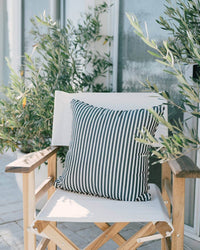 Business & Pleasure Co Home Small Square Throw Pillow - Laurens Navy Stripe