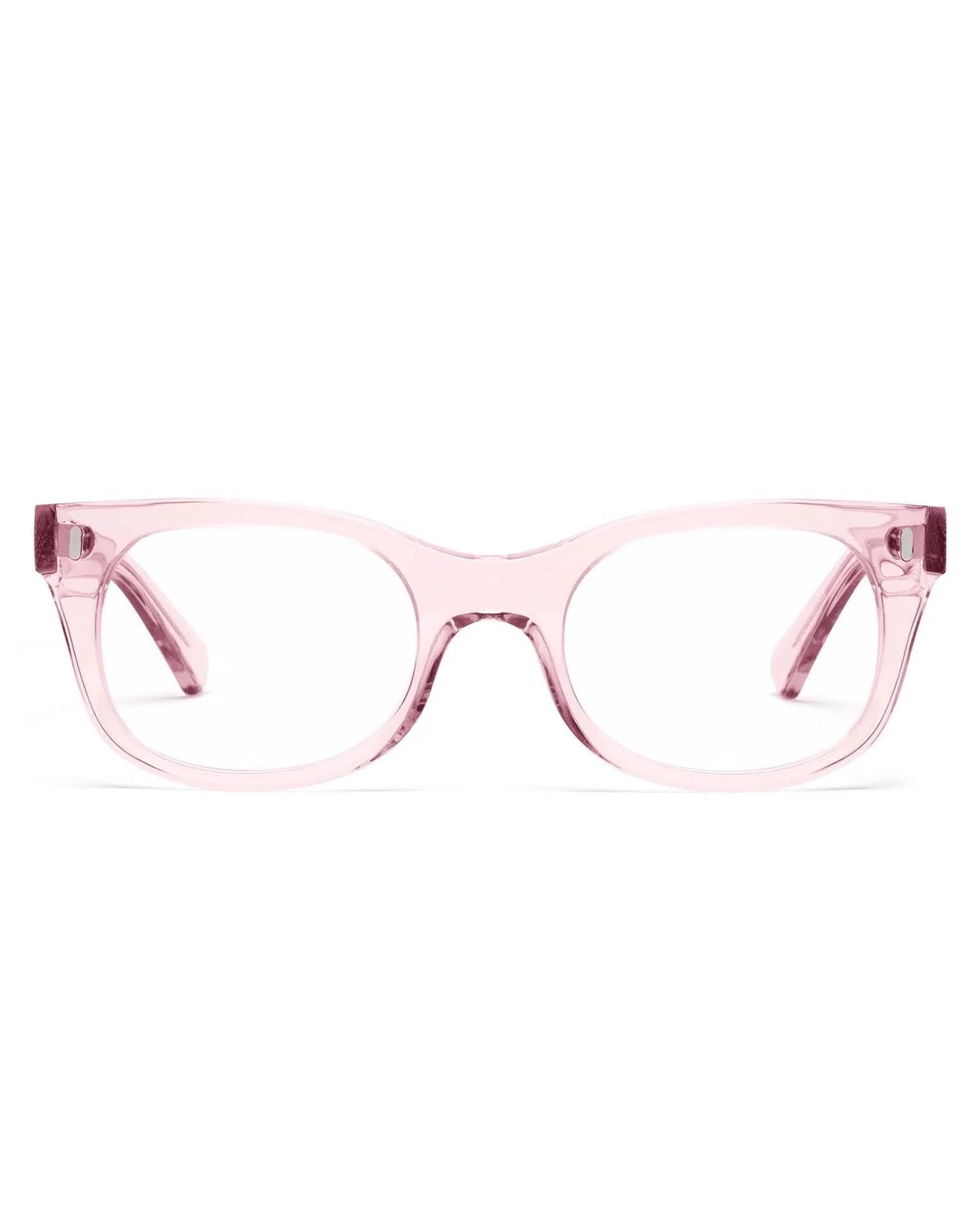 CADDIS Bixby Reading Glasses in Polished Clear Pink