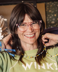 CADDIS D28 Reading Glasses in Polished Clear Pink