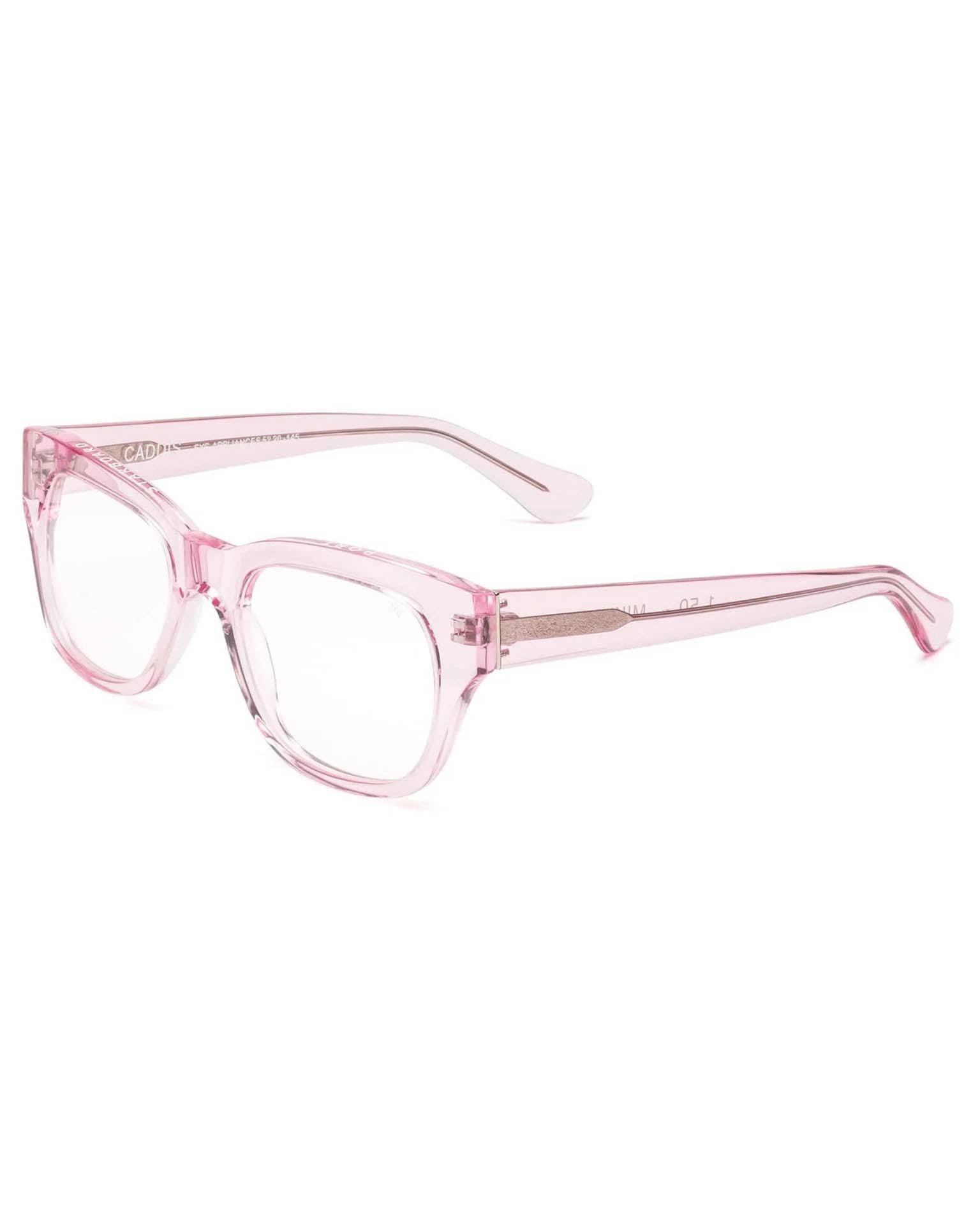 CADDIS Miklos Reading Glasses in Polished Clear Pink