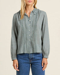 Trovata Birds of Paradis Clothing Alise Blouse in Caspian Check