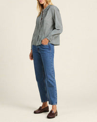 Trovata Birds of Paradis Clothing Alise Blouse in Caspian Check