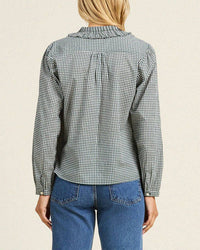 Trovata Birds of Paradis Clothing Alise Blouse in Caspian Check