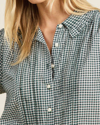 Trovata Birds of Paradis Clothing Gemma Blouse in Caspian Check