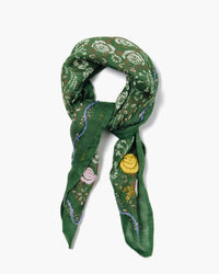 Chan Luu Appliqued Rosette Bandana in English Ivy