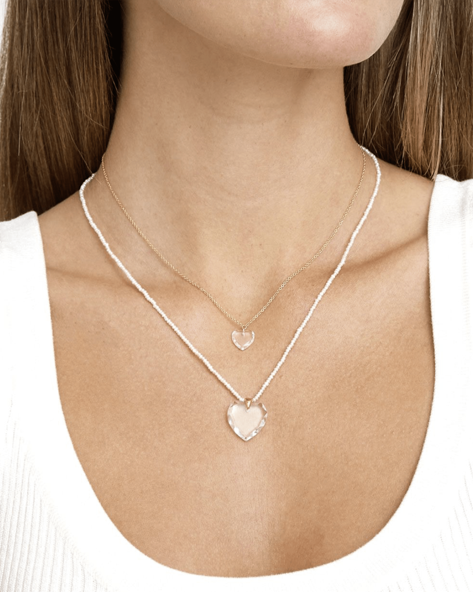 Chan Luu CL Necklace NG-14390 in White Pearl/Crystal