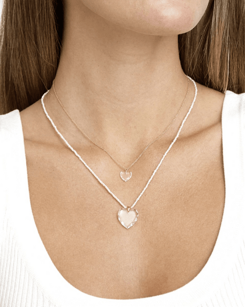 ★NOONOO FINGERS★ heart planet pearl necklace Heart Planet Pearl Necklace - noonoofingers | 60% - Asian