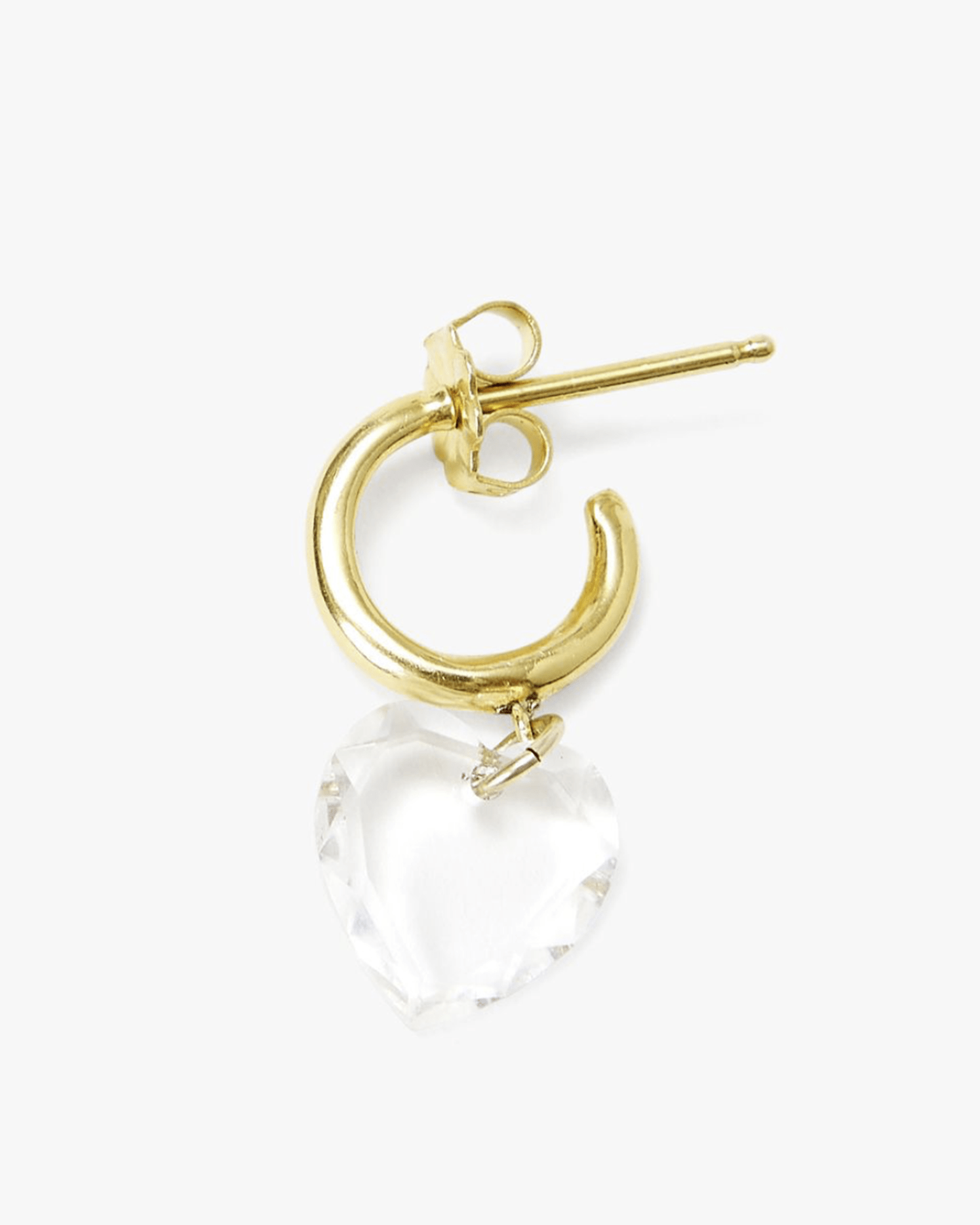 Chan Luu Heart Huggie Earrings in Crystal