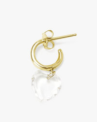 Chan Luu Heart Huggie Earrings in Crystal