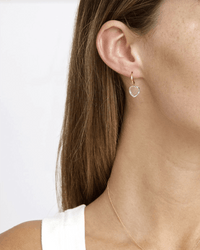 Chan Luu Heart Huggie Earrings in Crystal