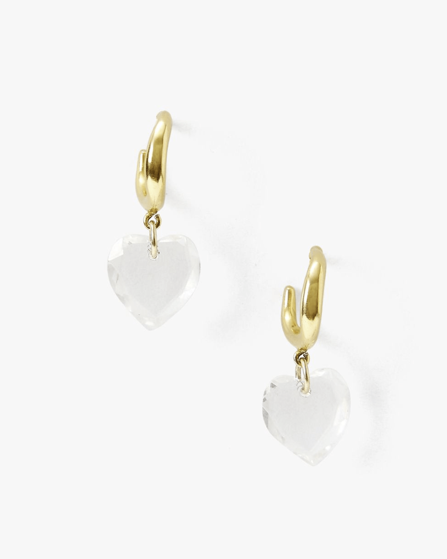 Chan Luu Heart Huggie Earrings in Crystal