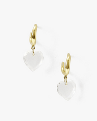 Chan Luu Heart Huggie Earrings in Crystal