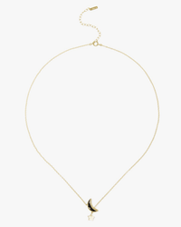 The Chan Luu Moon & Star Necklace in Black Mix features a delicate 18k gold plated sterling silver chain with a small crescent moon pendant, displayed on a white background—a refined, elegant piece.