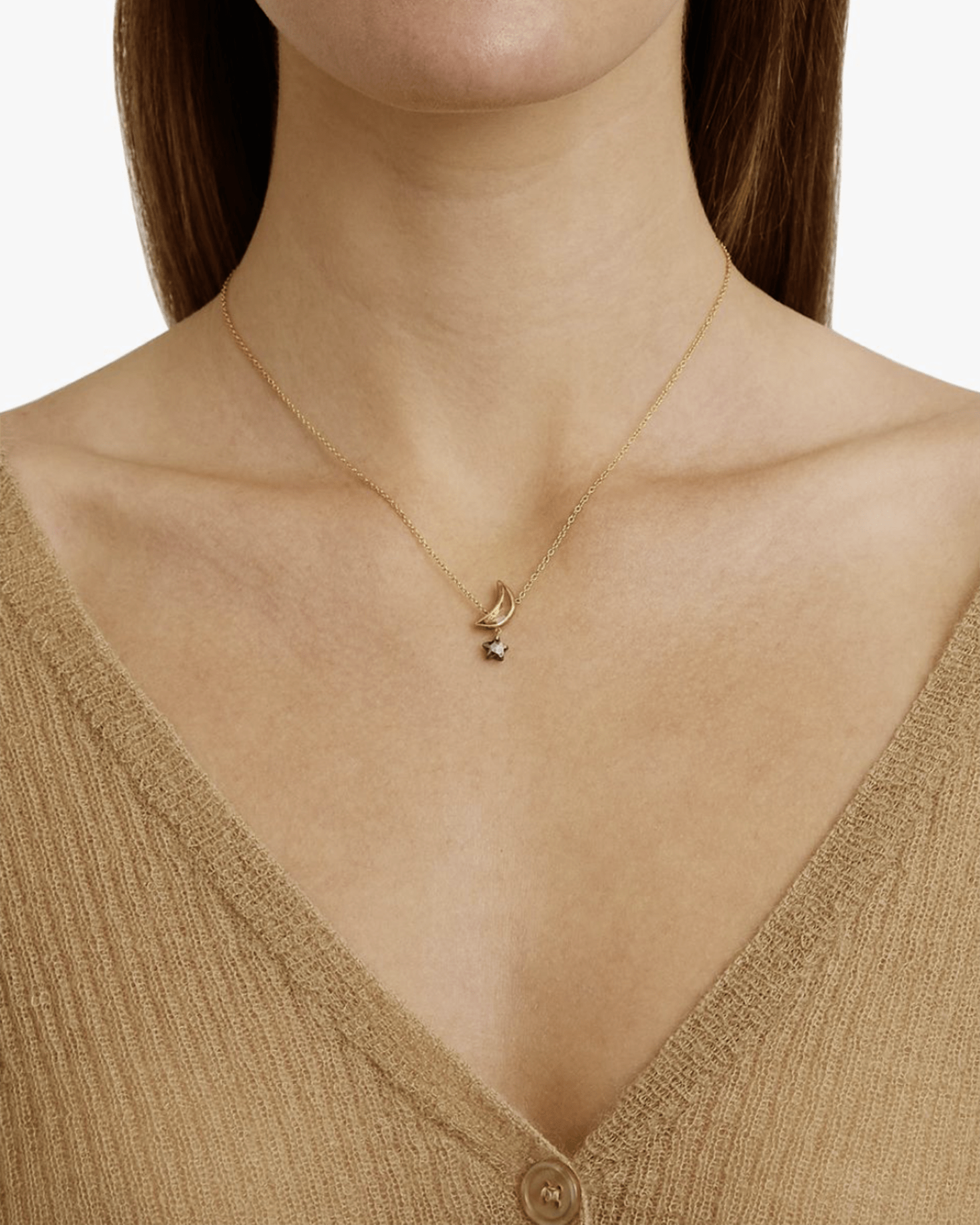 Chan Luu Moon & Star Necklace in Citrine Mix