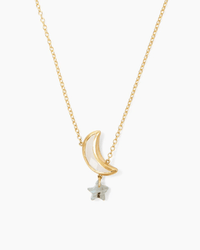 Chan Luu Moon & Star Necklace in Moonstone Mix