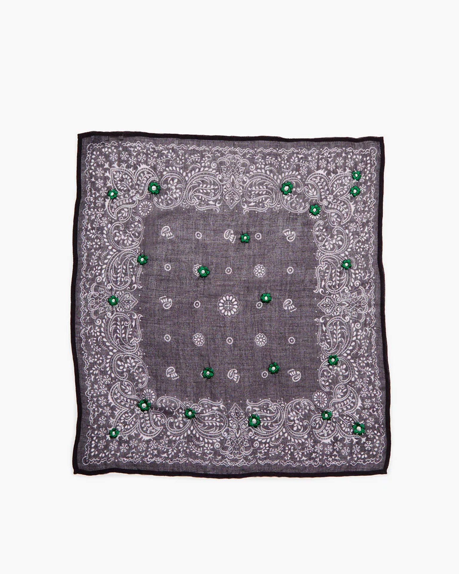 Tiny Emb Bandana in Black/Green