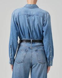 Citizens of Humanity Baby Shay Cropped Shirt in Carolina Blue