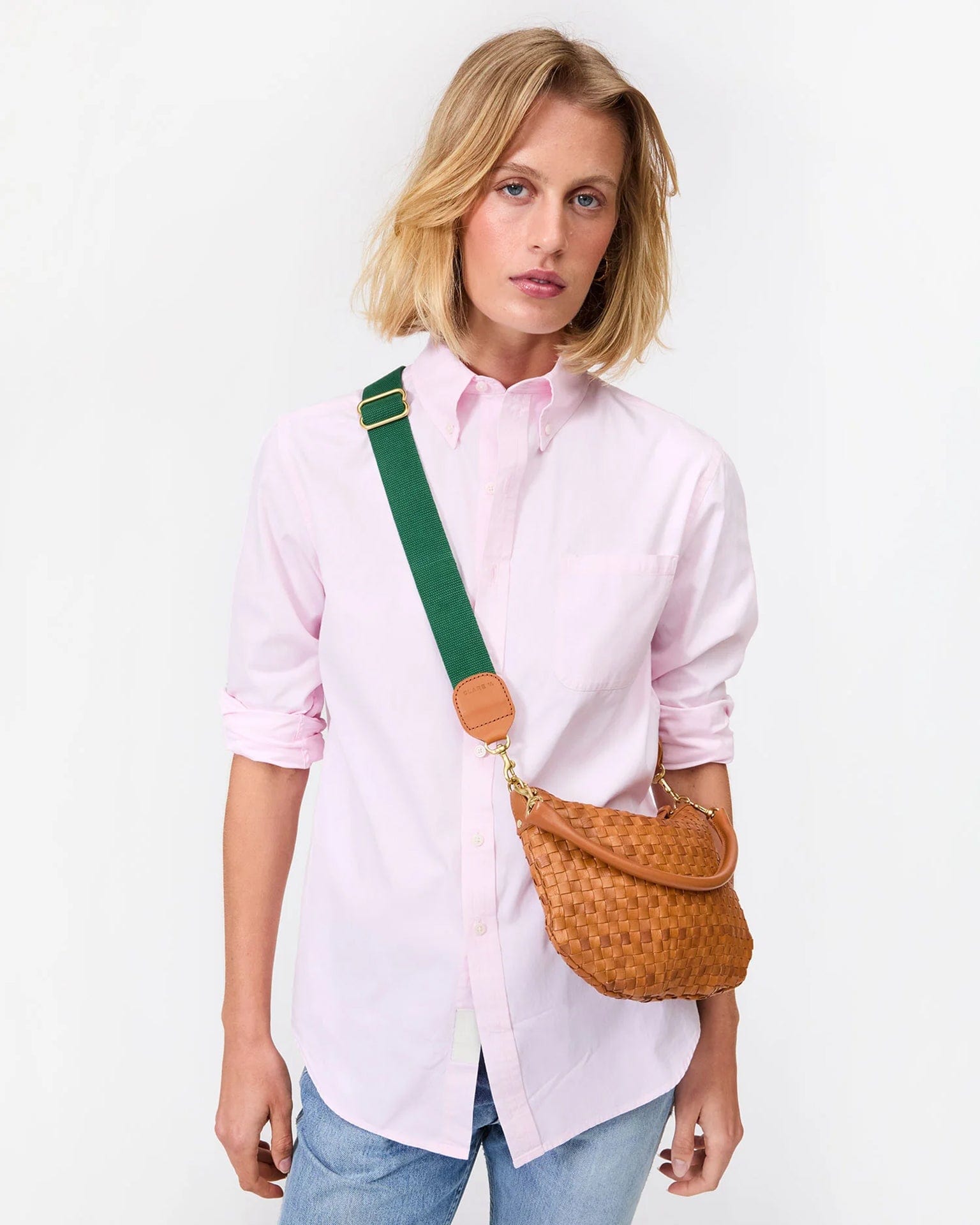 Clare V. Adjustable Crossbody Strap in Evergreen