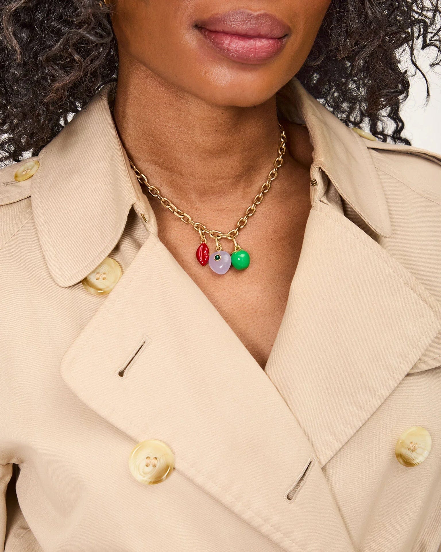 Clare V. Apple Charm in Emerald