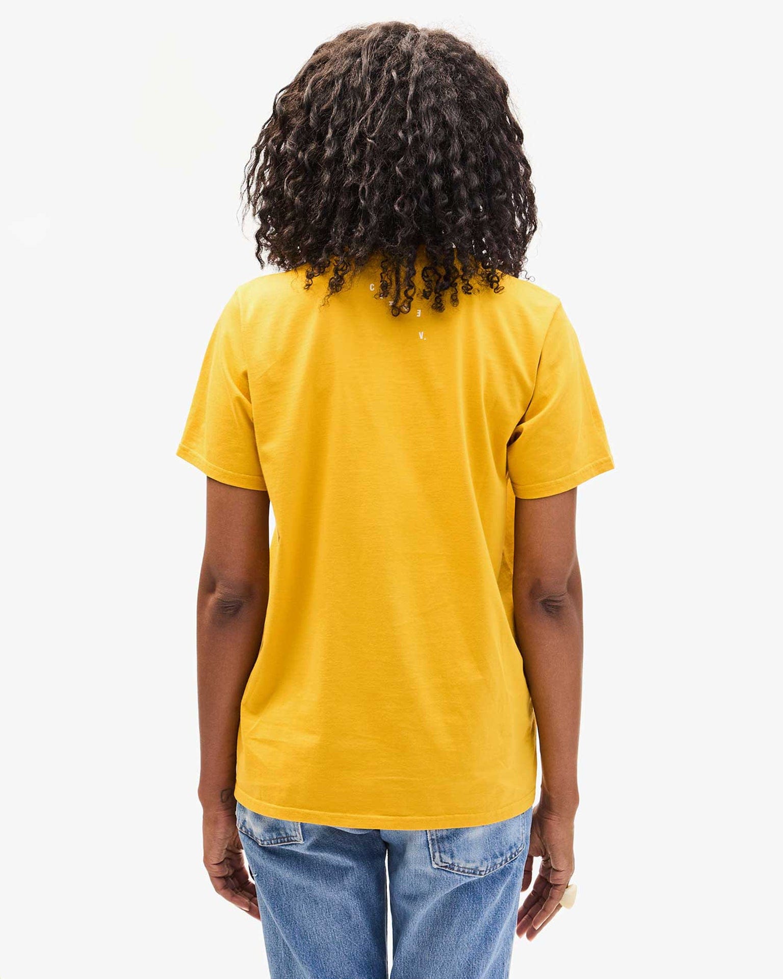 Clare V. Block Ciao Original Tee in Marigold w/ Cream