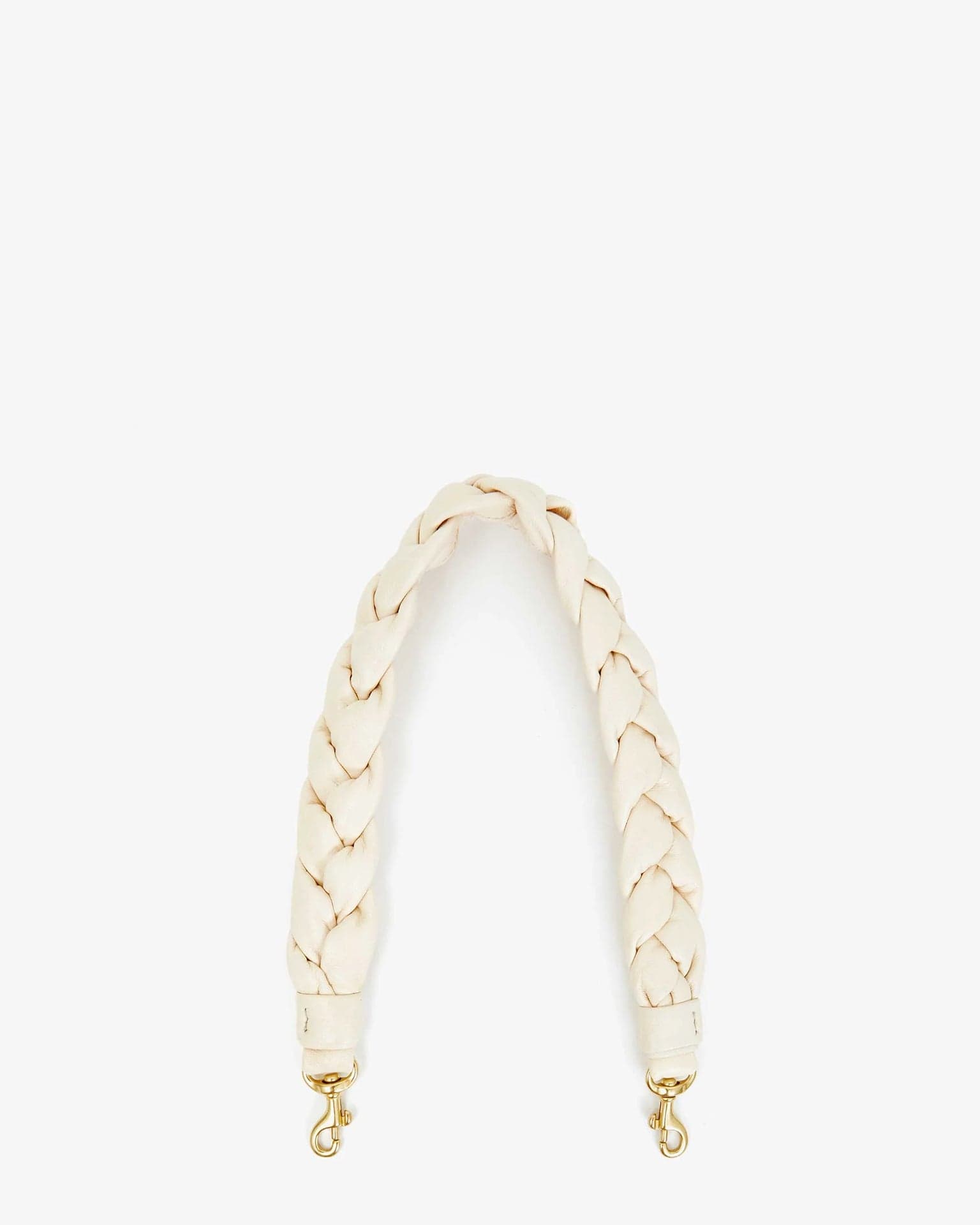 Clare V. Braided Nappa Shoulder Strap in Cream