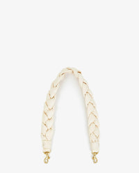 Clare V. Braided Nappa Shoulder Strap in Cream