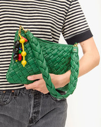 Clare V. Braided Nappa Shoulder Strap in Fern