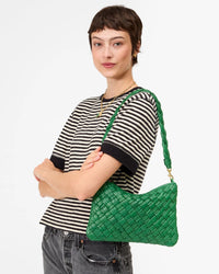 Clare V. Braided Nappa Shoulder Strap in Fern