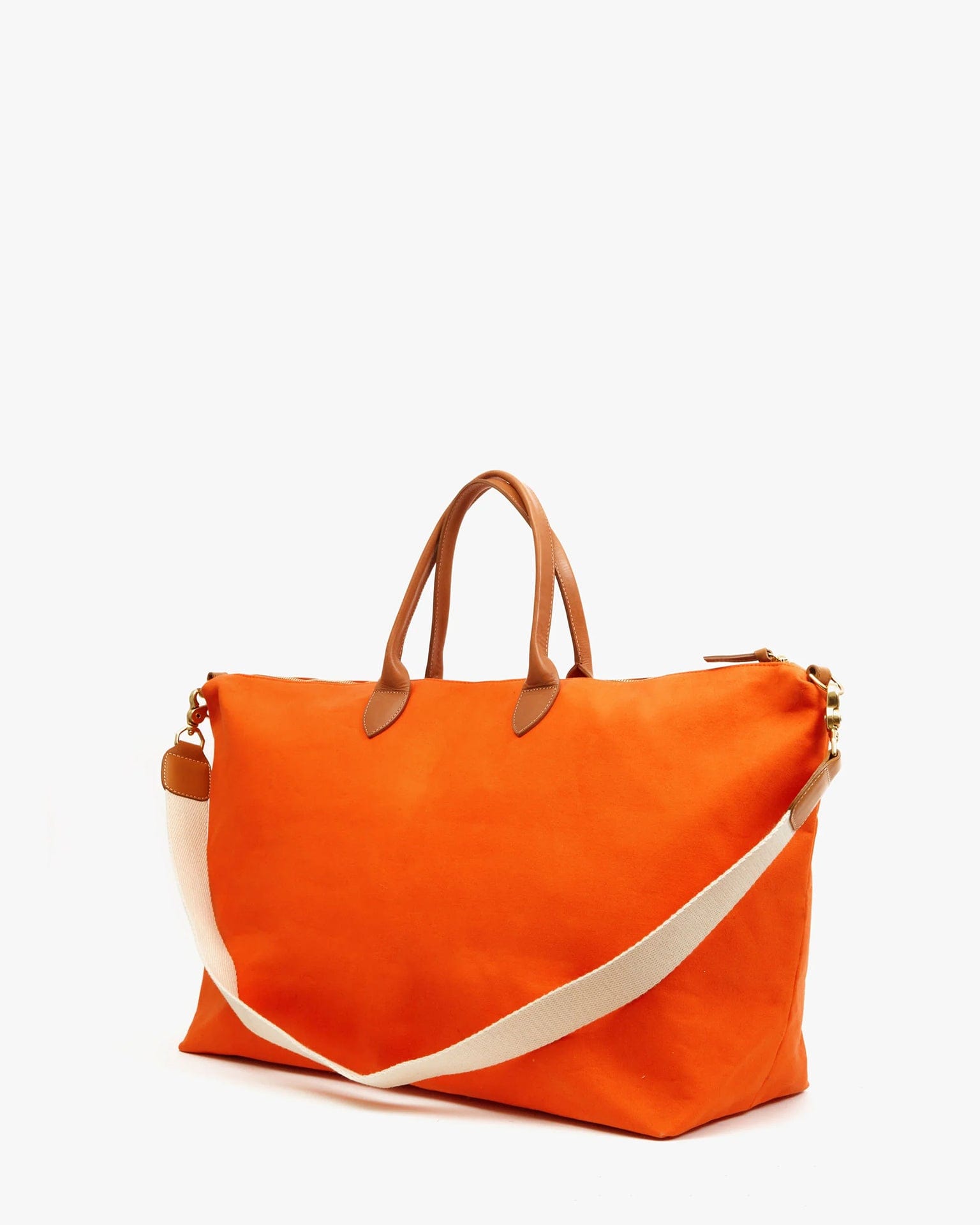 Clare V. Canvas Weekender in Tangerine