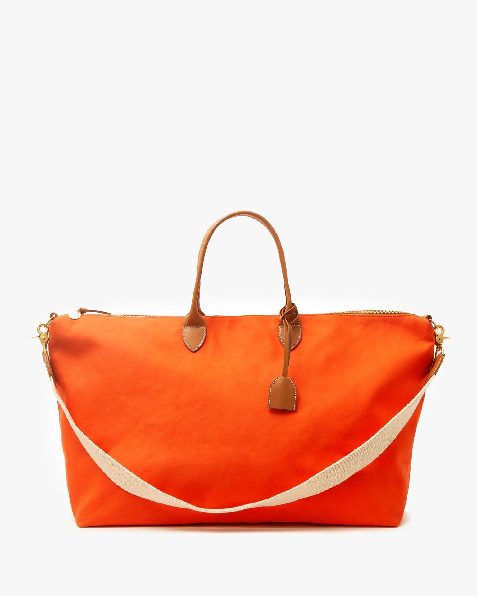 Clare V. Canvas Weekender in Tangerine