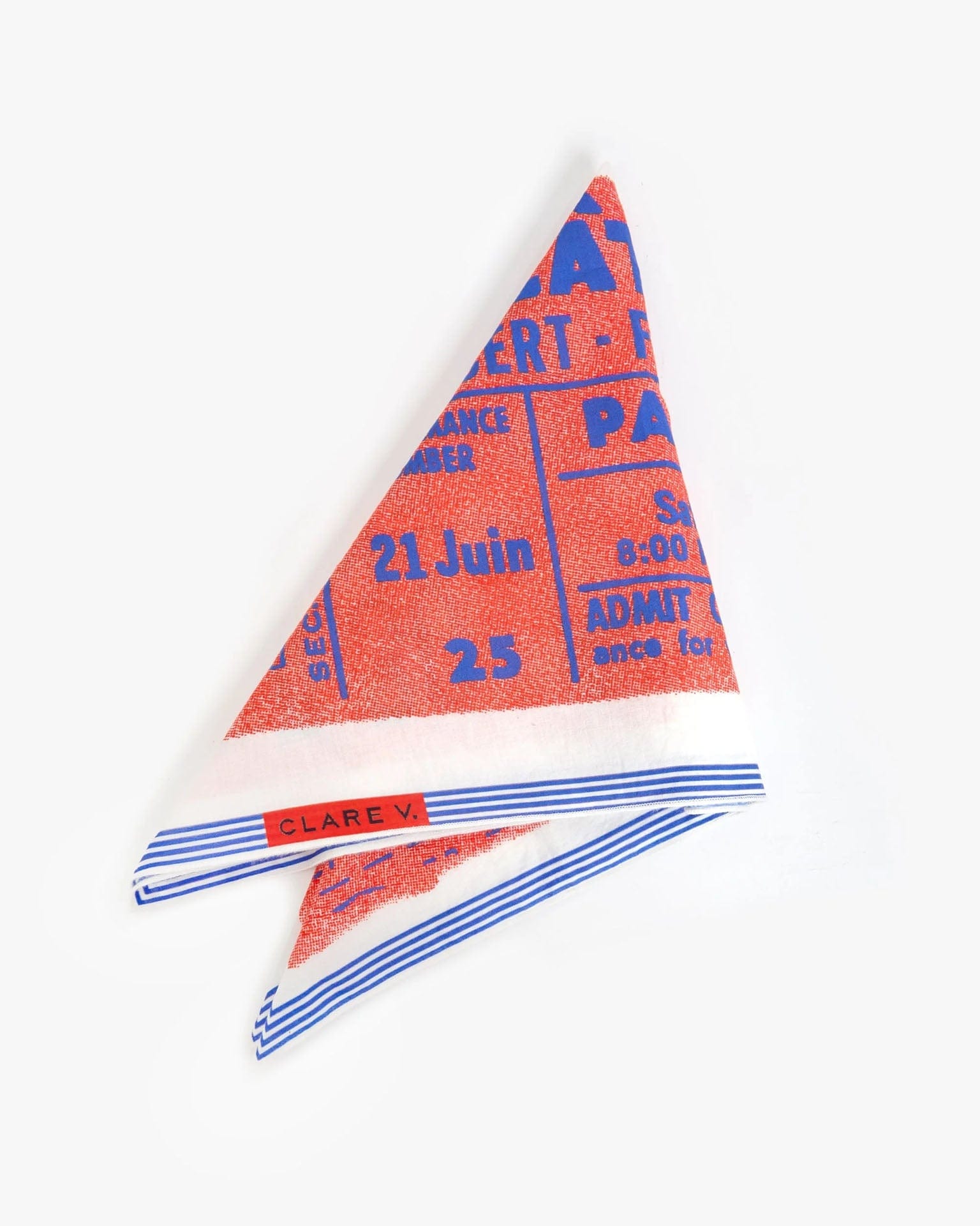 Clare V. Concert Tickets Bandana in Pink w/ Blue