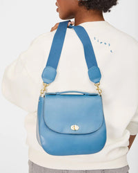 Clare V. Accessories Cotton Webbing Shoulder Strap in Desert Blue
