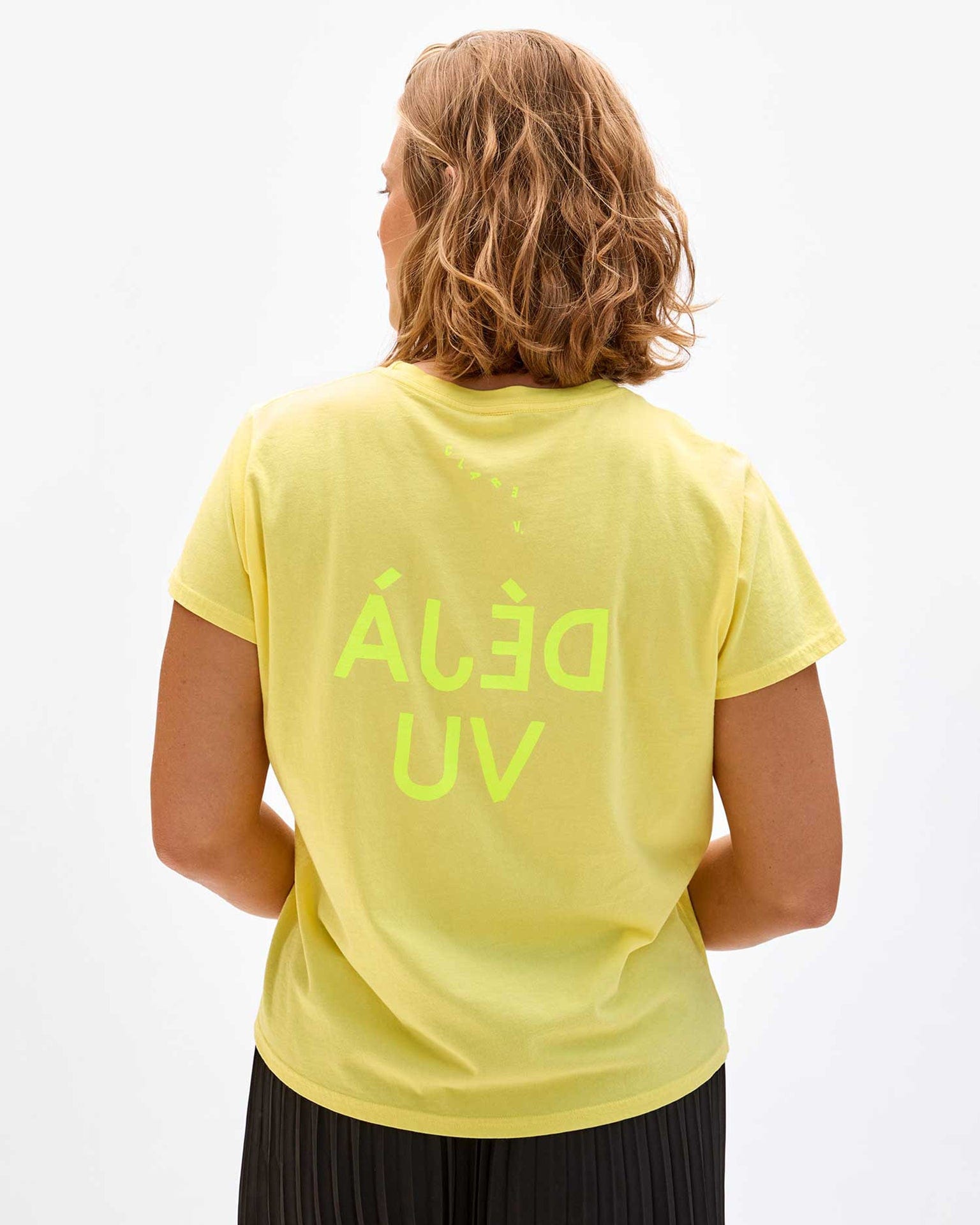 Clare V. Deja Vu Classic Tee in Butter w/ Neon Yellow
