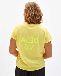 Clare V. Deja Vu Classic Tee in Butter w/ Neon Yellow
