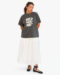 Clare V. Excusez Moi Original Tee in Faded Black 2 - Bliss Boutiques
