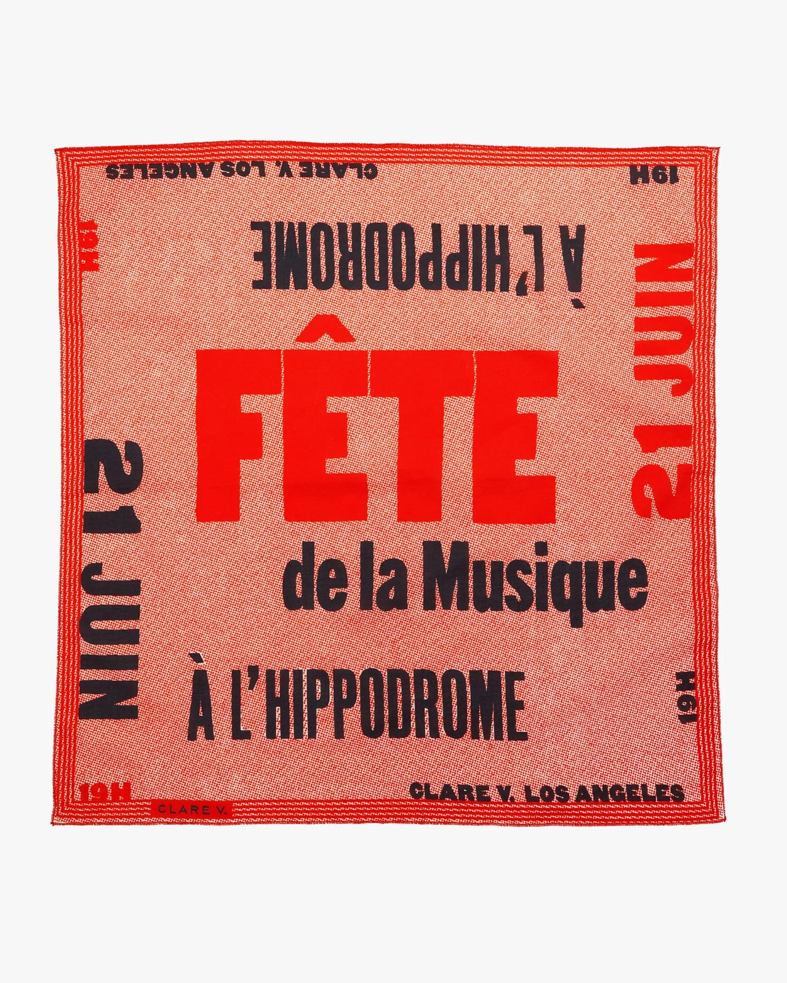 Clare V. Accessories Poppy Fete de la Musique Bandana in Poppy