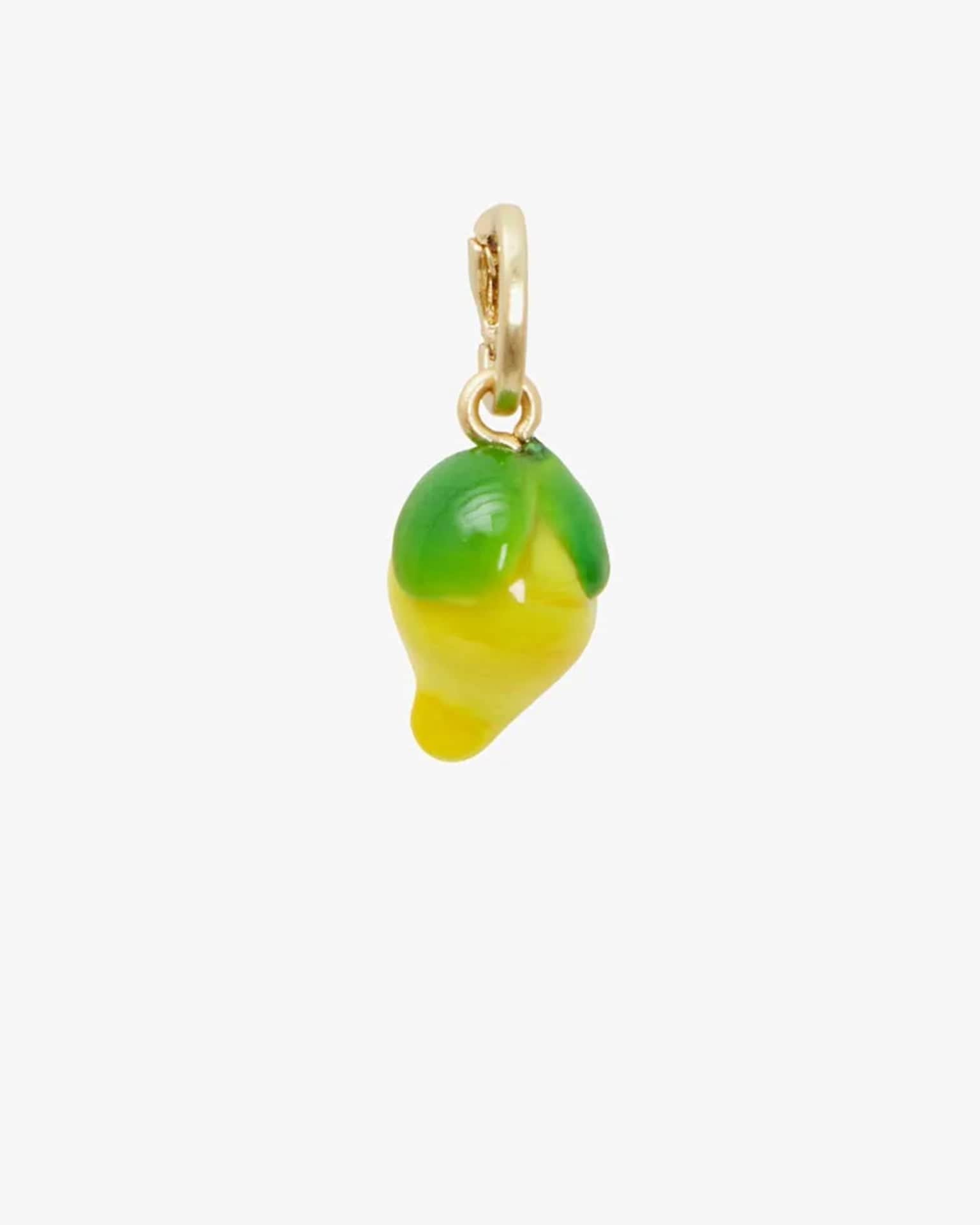 Clare V. Glass Lemon Charm in Vintage Gold/Yellow
