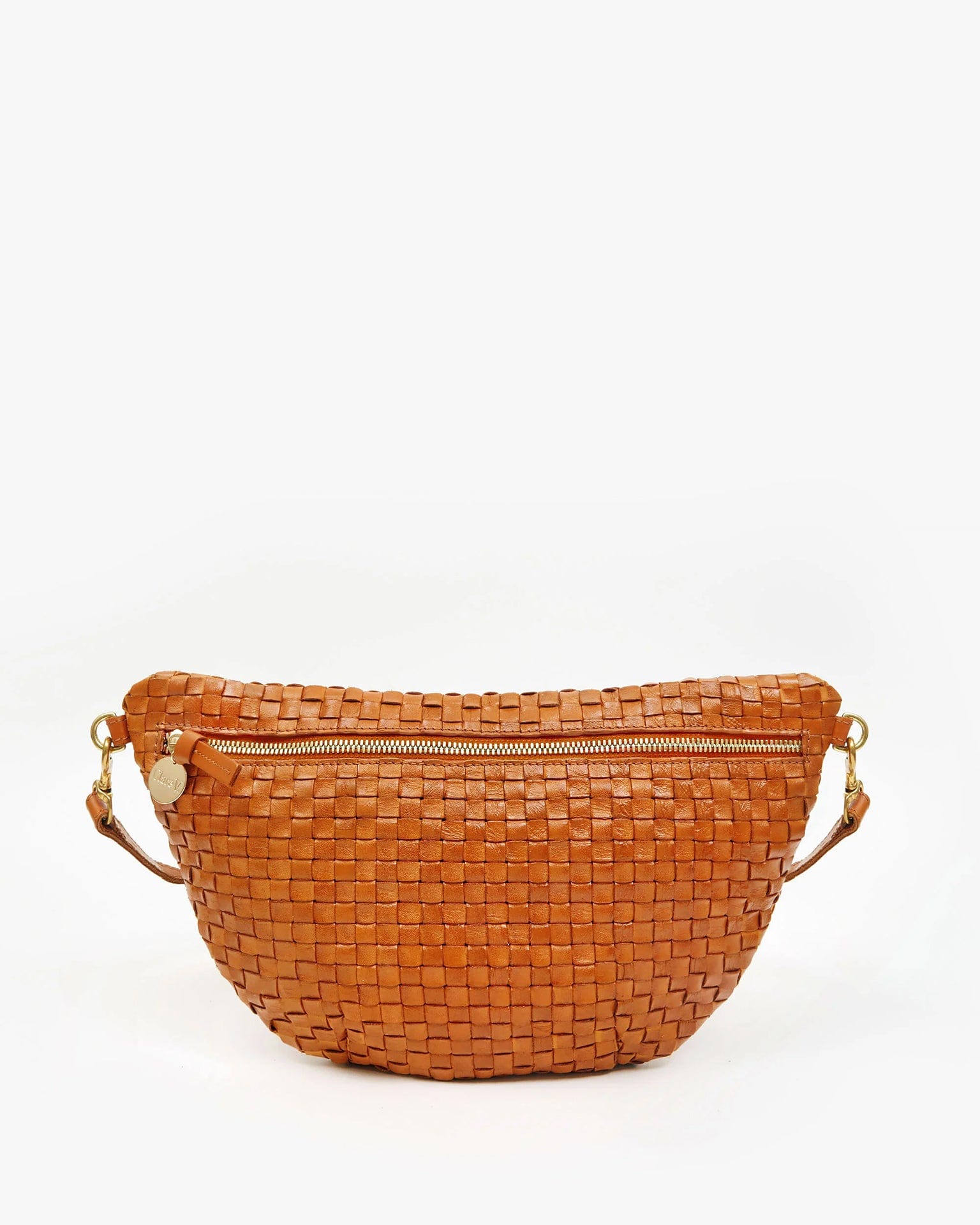 Clare V. Grande Fanny in Natural Woven Checker