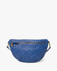 Clare V. Grande Fanny - Medium Woven Diagonal in French Blue 1 - Bliss Boutiques