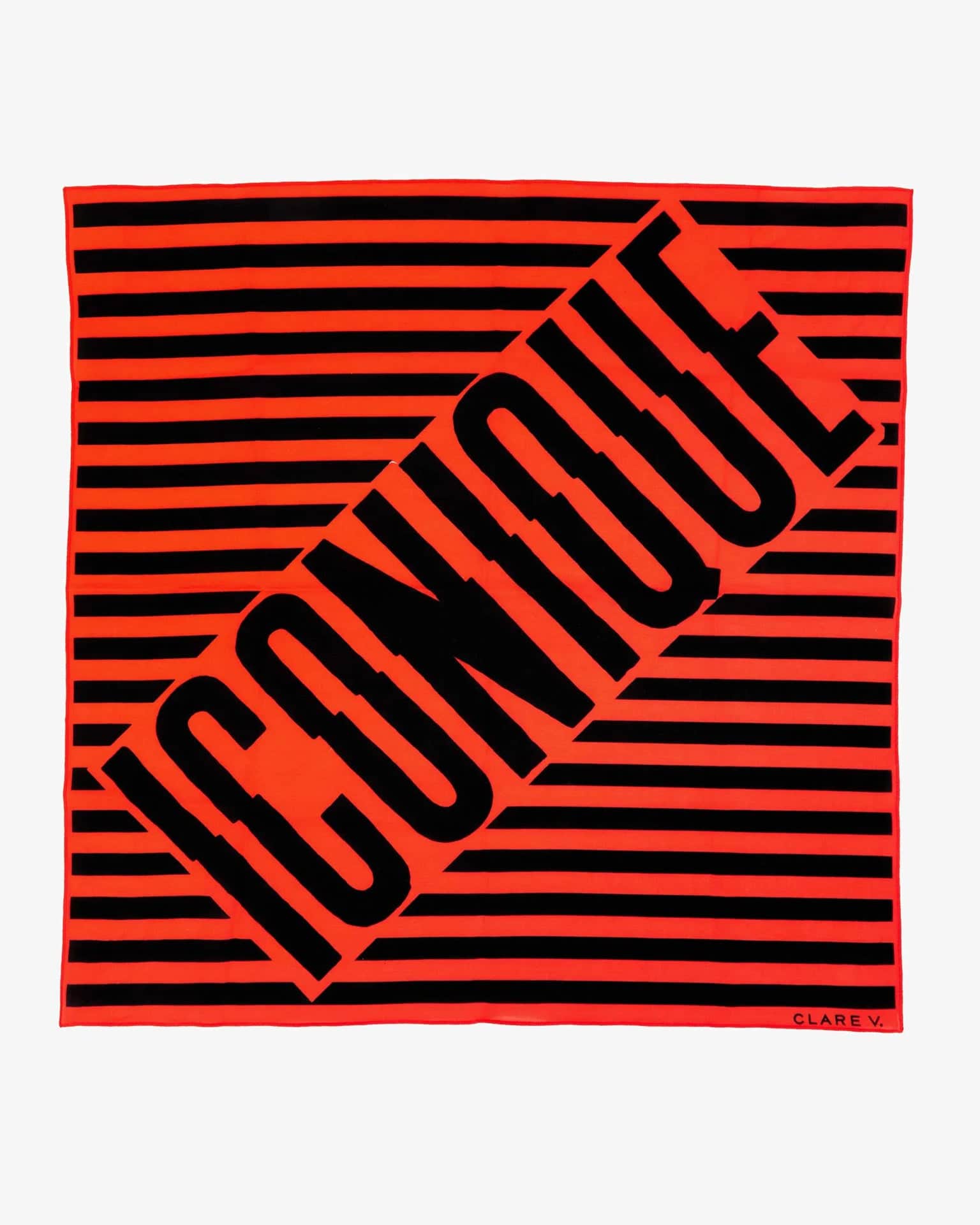 Clare V. Iconique Bandana in Black & Poppy